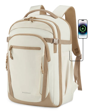 BAGSMART Large Capacity Waterproof Travel Backpack with USB Cable Access