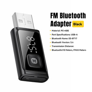 ESSAGER BT17 FM Bluetooth Adapter and USB Dongle