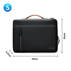 Black protective laptop bag with top handle and front zipper pocket