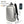 White backpack with front panel, padded shoulder straps, and side USB charging port