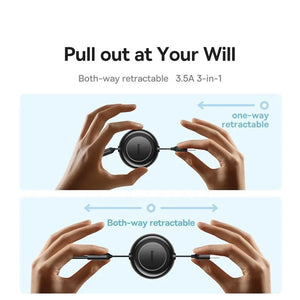 BASEUS Bright Mirror Series Retractable 3in1 Fast Charging Data Cable