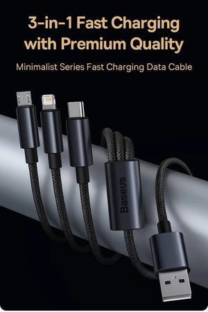 BASEUS Minimalist Series 3in1 Fast Charging Data Cable