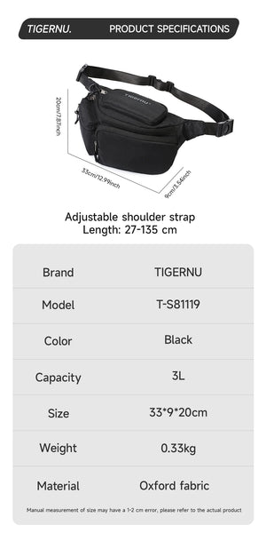 TIGERNU S81119 Compact Waterproof Crossbody Bag