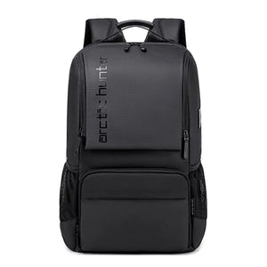 Black backpack with 'Arctic Hunter' branding on a white background