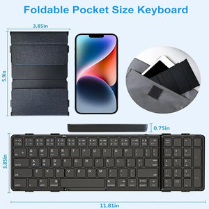 JOMAA Foldable Rechargeable Bluetooth Wireless Keyboard