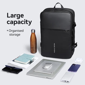 MARK RYDEN Pathrato MR8057Y Expandable Waterproof Travel Backpack with USB Charging Port