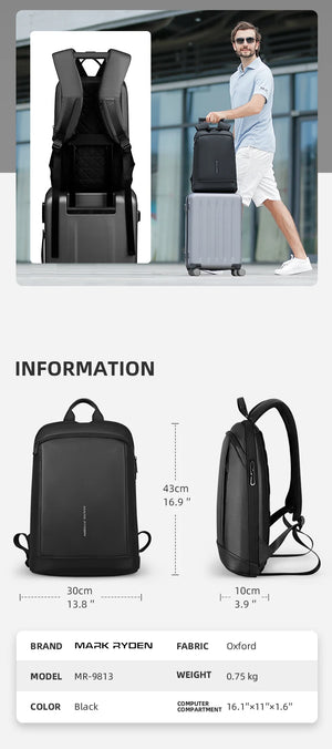 MARK RYDEN MR9813 Compact Lightweight Durable Waterproof Laptop Backpack