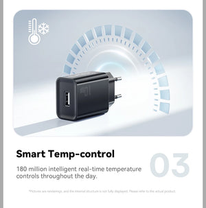ESSAGER Mini 10W USB Charger Set with Fast Charge Adapter - Black