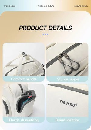 TIGERNU S81195 Large Capacity Waterproof Tote and Crossbody Bag