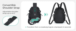 BAGSMART 3in1 Lightweight Cross Body and Compact Backpack
