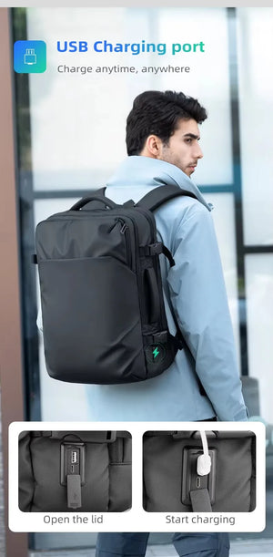 MARK RYDEN MR9711 Large Capacity Waterproof Travel Backpack with USB Charging Port