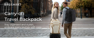 BAGSMART Large Capacity Waterproof Travel Backpack with USB Cable Access