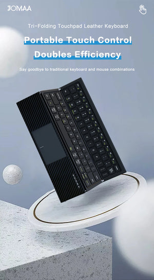 JOMAA Tri-Folding Rechargeable Bluetooth Wireless Keyboard with Touchpad