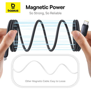 BASEUS Picogo Liquid Silicone 240W Type-C to Type-C Magnetic Coiled Charging Cable