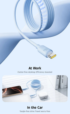 BASEUS Foamed Silicone Pro 100W Type-C to Type-C Magnetic Coiled Charging Cable