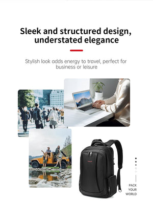 TIGERNU B3143 Large Capacity Waterproof Travel Backpack with USB Charging Port
