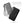 Men's long clutch wallets set, black and gray textured fabric, wrist straps, zipper closure