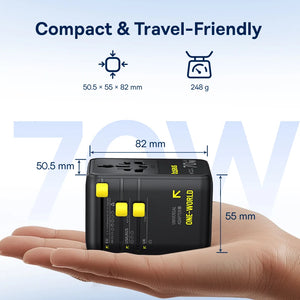 BASEUS PicoGo CG11 70W Universal Travel Adapter with Retractable Cable