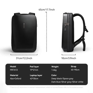 MARK RYDEN MR7612 Compact Hard Shell Travel Backpack with USB Charging Port