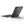 Black tablet case with rotatable stand and detachable keyboard, orange side accent