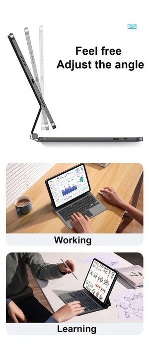 WiWU MK003 Bluetooth keyboard case with adjustable stand angle, black folio