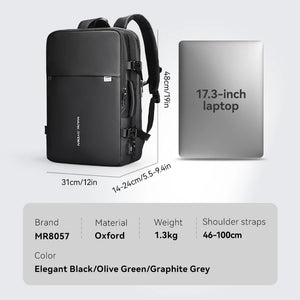 MARK RYDEN Pathrato MR8057Y Expandable Waterproof Travel Backpack with USB Charging Port