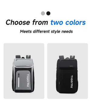 Two-color travel backpack set: light gray and black large waterproof design