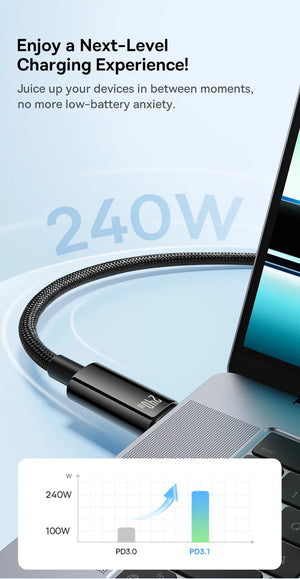BASEUS Tungsten Gold 240W USB-C to USB-C Fast Charging Cable