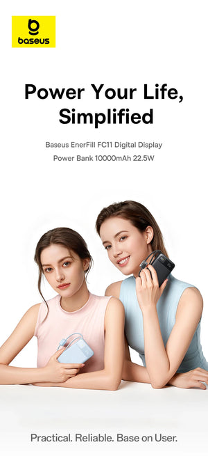 BASEUS EnerFill FC11 Digital Display Power Bank with Built-In Cable