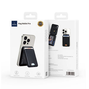 WiWU Mag Wallet Pro MagSafe card holder wallet retail packaging, black
