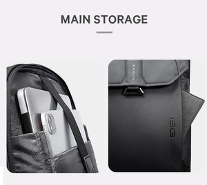 Main storage compartment with interior sleeve holding a smartphone and small accessories