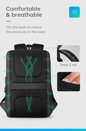 MARK RYDEN MR9103 Large Capacity Waterproof Travel Backpack with USB Charging Port