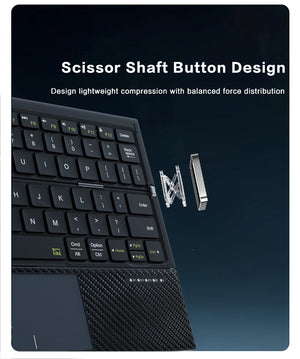 JOMAA Tri-Folding Rechargeable Bluetooth Wireless Keyboard with Touchpad