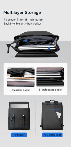 MARK RYDEN MR1622 Compact Lightweight Waterproof Laptop Backpack
