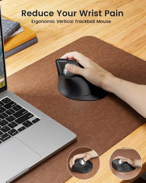 PROTOARC EM05 Rechargeable Bluetooth Wireless Vertical Trackball Mouse