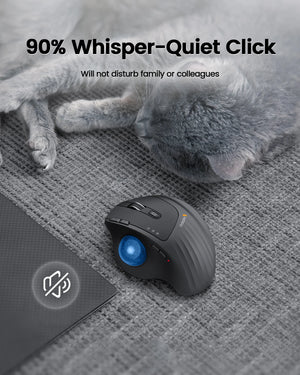 PROTOARC EM01 Ergonomic Rechargeable Bluetooth Wireless Trackball Mouse