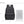 Black backpack with dimensions and laptop comparison on a white background