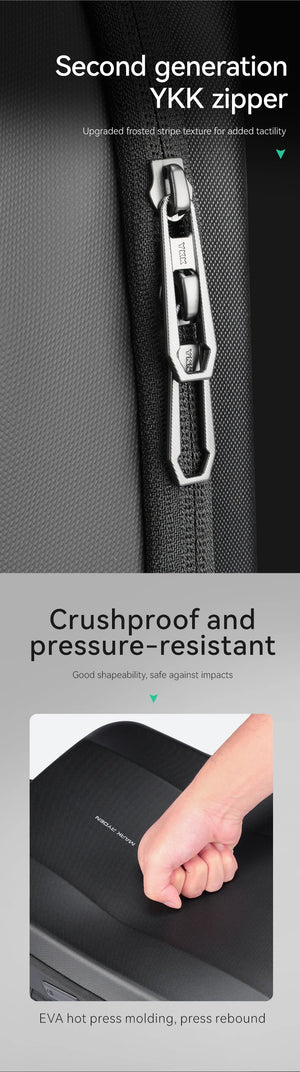 MARK RYDEN MR8011 Hard Shell Waterproof Travel Backpack with USB Charging Port