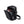 Black compact messenger bag open with multiple internal compartments and zip closures