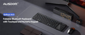 AUSDOM Sofkeys Air3 Foldable Rechargeable Bluetooth Wireless Keyboard