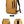 Yellow compact backpack shown from front, back, and side angles with top handle and straps