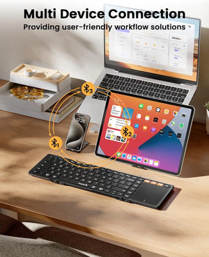 PROTOARC XK01 Foldable Rechargeable Wireless Keyboard with Touchpad