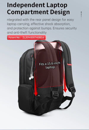 TIGERNU B3143 Large Capacity Waterproof Travel Backpack with USB Charging Port