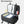 Black backpack fully opened to reveal organizer space and large main compartment.