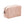 Pink toiletry bag with a visible brand logo on a white background