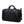 Black waterproof duffel bag with side straps, front zip panel, and adjustable shoulder strap.