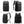 Black backpack shown from multiple angles on a white background