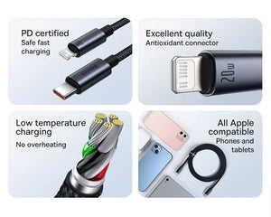 BASEUS Minimalist Series 20W USB-C to Lightning Fast Charging Cable