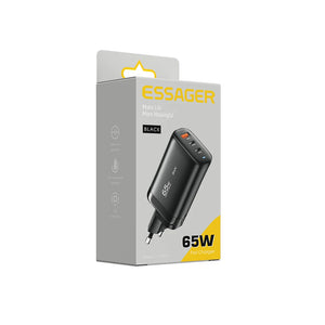 ESSAGER 65W GaN USB Charger with PPS 45W, 25W, QC3.0 and PD3.0 - White