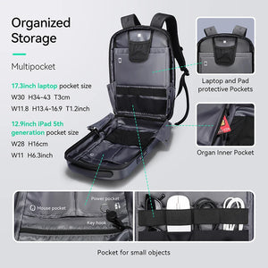 MARK RYDEN MR8918 Compact Hard Shell Travel Backpack with USB Charging Port